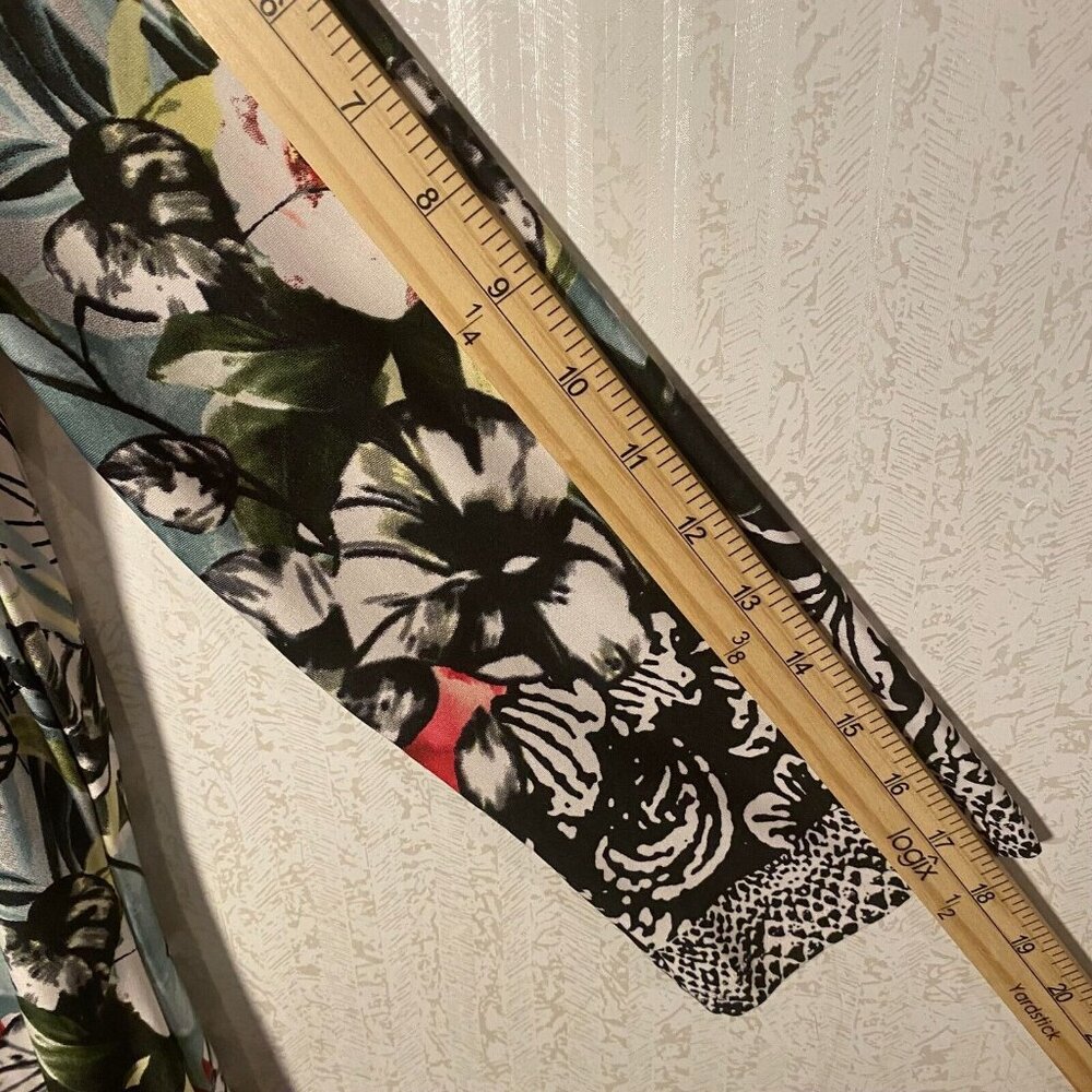 Linea Domani Long Tunic Or Mini Dress Floral Key Hole Stretch Size Medium - Picture 9 of 10